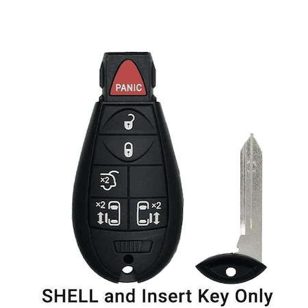 Keyless Factory KeylessFactory:  Chrysler Dodge Jeep / 6-Button Fobik Key SHELL / Hatch & Sliding Doors ORS-FBK-09